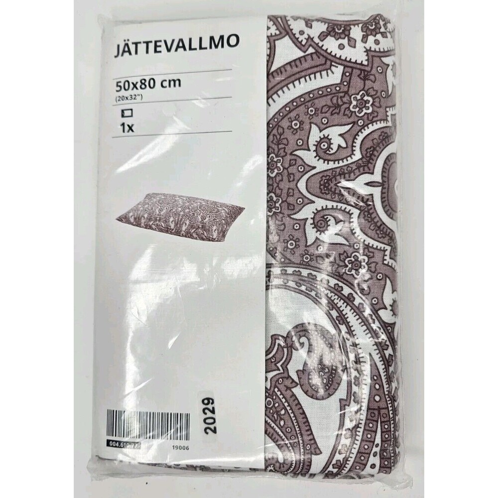 Ikea Jattevallmo Red / Pink Paisley Queen Pillowcase 20x30" New
